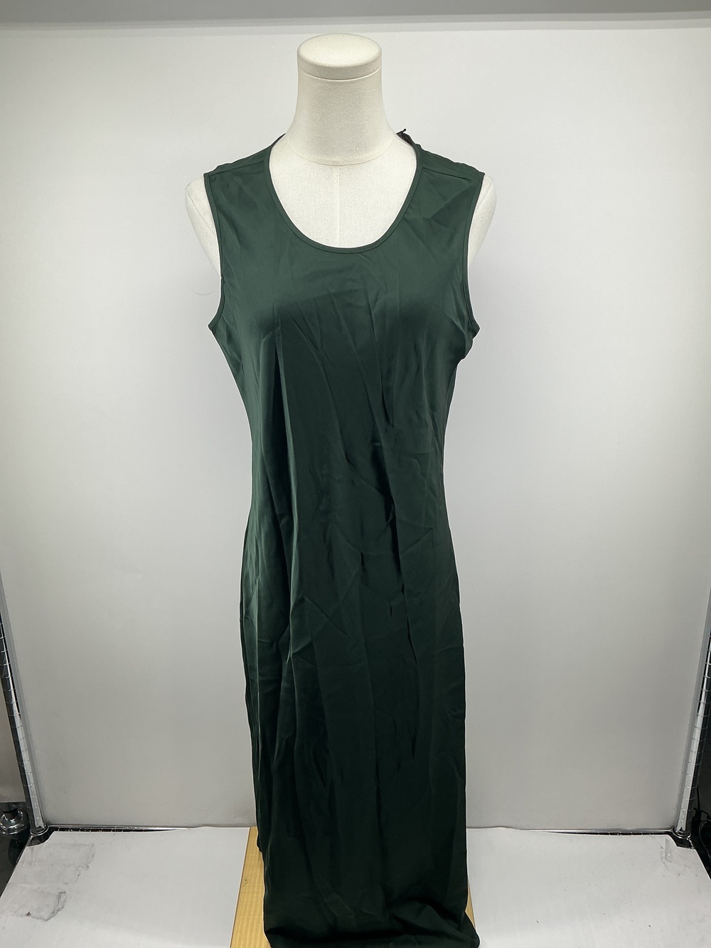 Washable Stretch Silk Tank Midi Dress